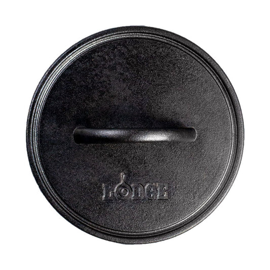 Top view showing Lodge branding underneath handle.