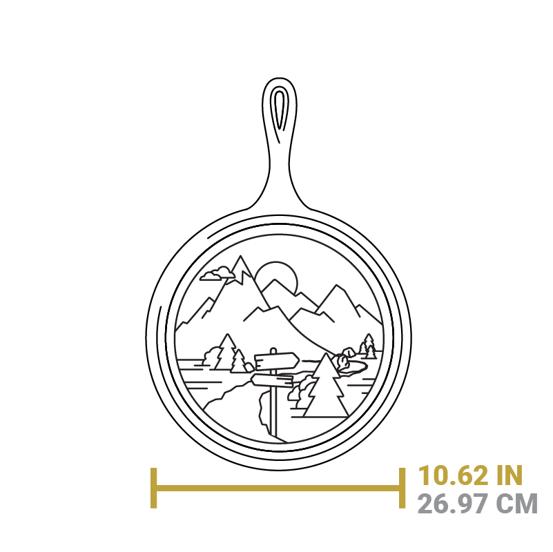 Dimensional drawing of product. Total width including edges is 10.62 inches.