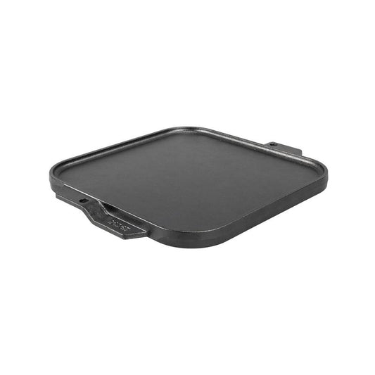 Griddle portion of reversible griddle/grill pan.