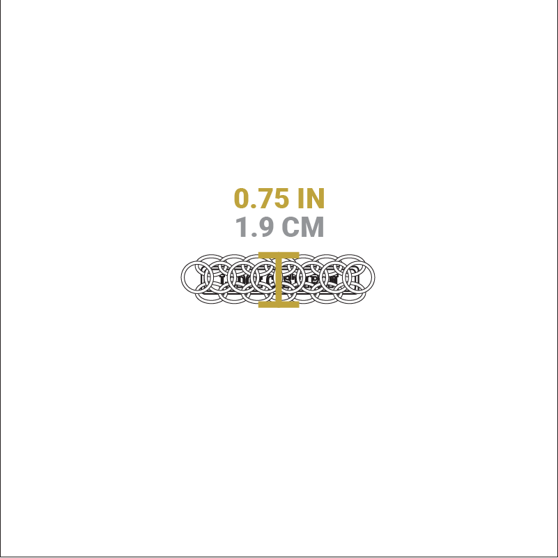 Dimensional drawing of product. Depth is 0.75 inches.