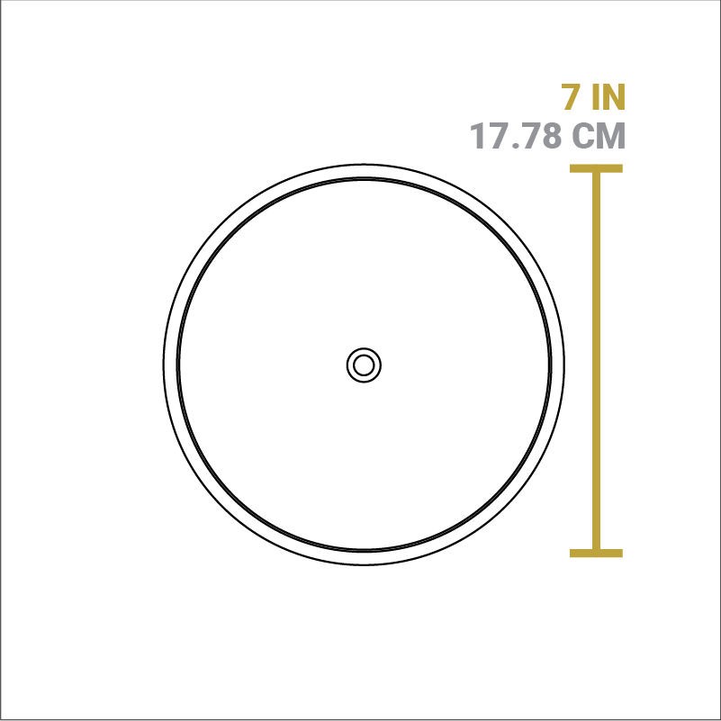 Dimensional drawing of product lid. Total length is 7 inches.