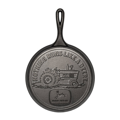 10.5 Inch Seasoned Cast Iron Griddle, John Deere Tractor