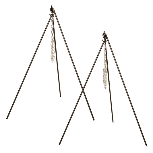 Set of 2 tripods with metal chain.