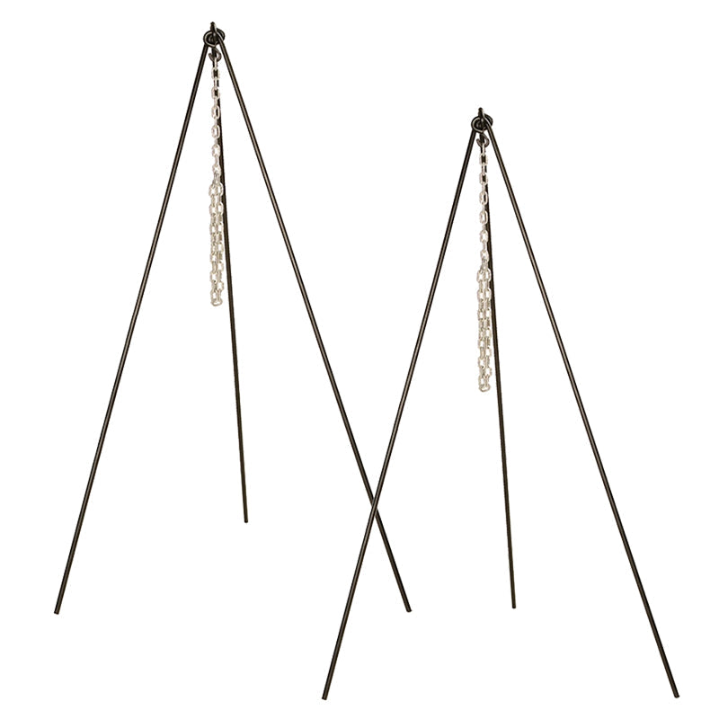 Set of 2 tripods with metal chain.