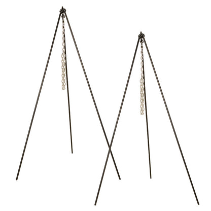 Set of 2 tripods with metal chain.