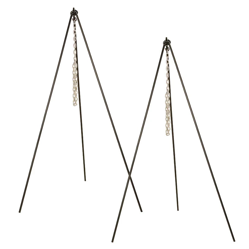 Set of 2 tripods with metal chain.