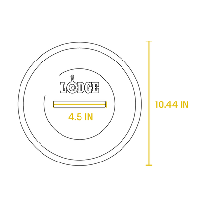 Dimensional drawing of product. Total length is 10.44 inches, and width of handle is 4.5 inches.