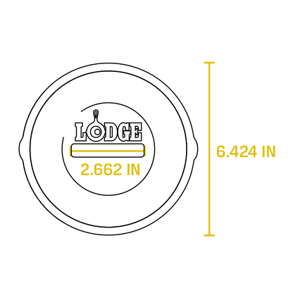 Dimensional drawing of product. Total length is 6.424 inches, and width of handle is 2.662 inches.