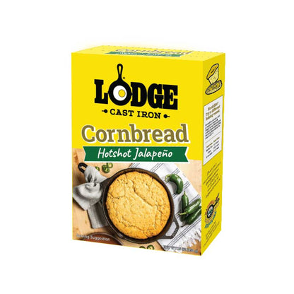 Box of Lodge Cast Iron Hotshot Jalapeño Cornbread on a white background