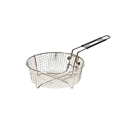 Wire, circular frying basket with handle.