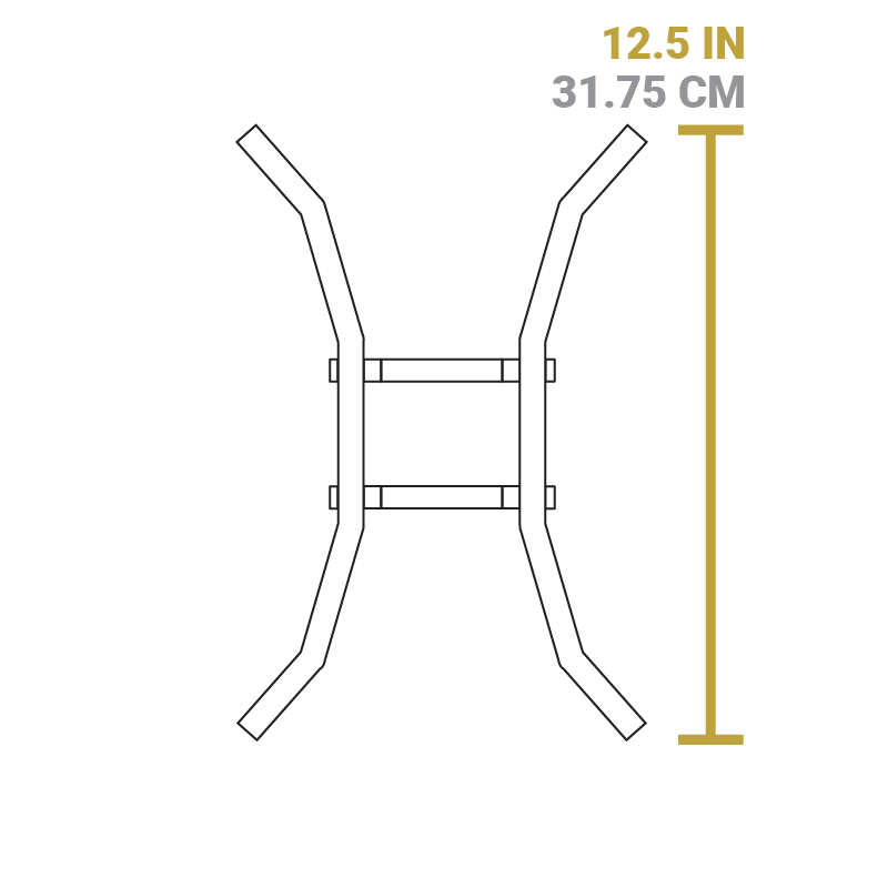 Dimensional drawing of product. Total height is 12.5 inches.