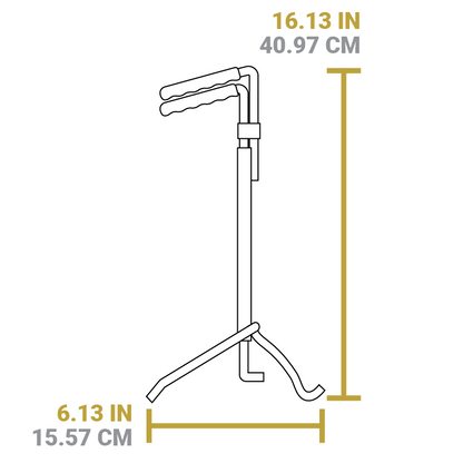 Dimensional drawing of product. Height is 16.13 inches, length of lift end is 6.13 inches.