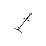 Lid lifter with hook on end to lift handle with 3 arms around it to stabilize lid during transport.
