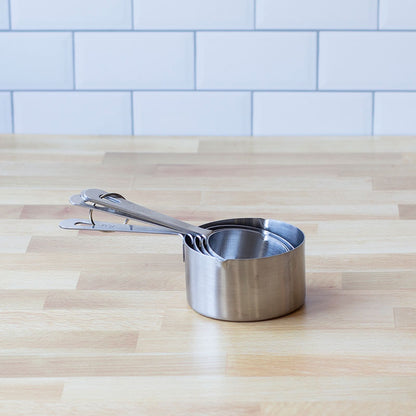 Measuring cups nested together.