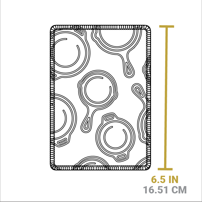 Dimensional drawing of product. Length is 6.5 inches.
