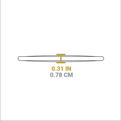 Dimensional drawing of product. Height is 0.31 inches.