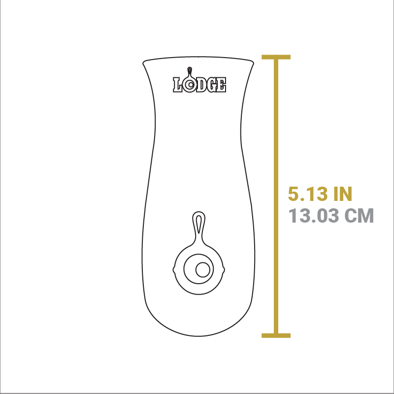 Dimensional drawing of handle holder. Length is 5.13 inches.