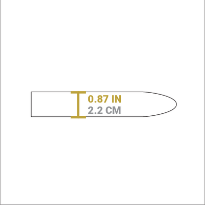 Dimensional drawing of handle holder. Depth is 0.87 inches.