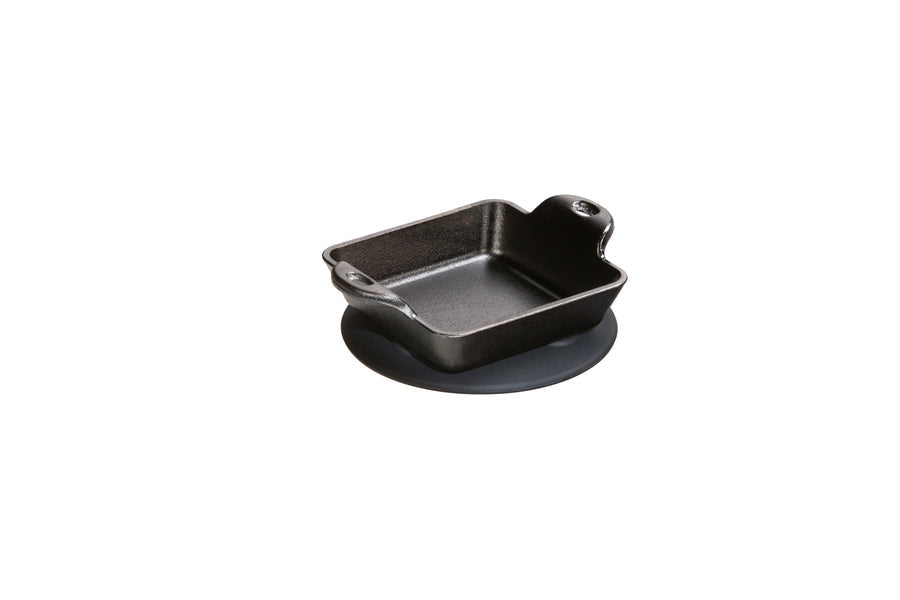 Example of cast iron mini server on magnetic trivet.