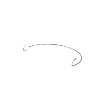 Silver bail handle with hook at each end.