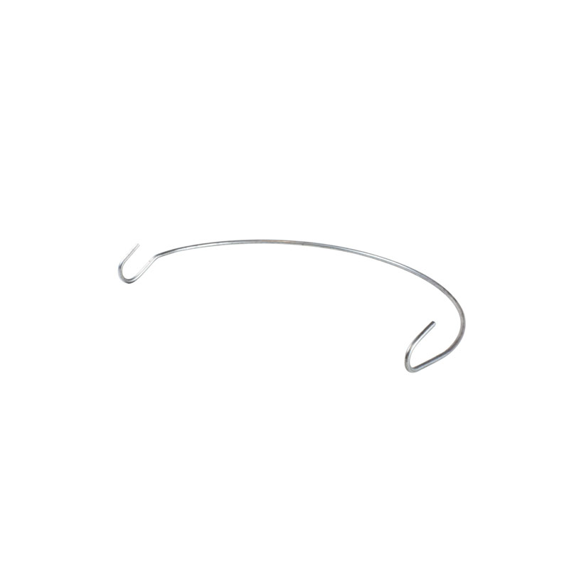 Silver bail handle with hook at each hand.