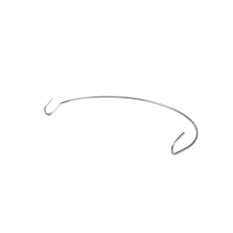 Silver bail handle with hook at each hand.