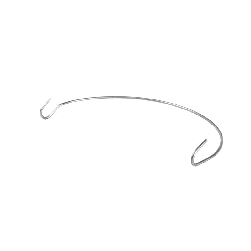 Silver bail handle with hook at each hand.