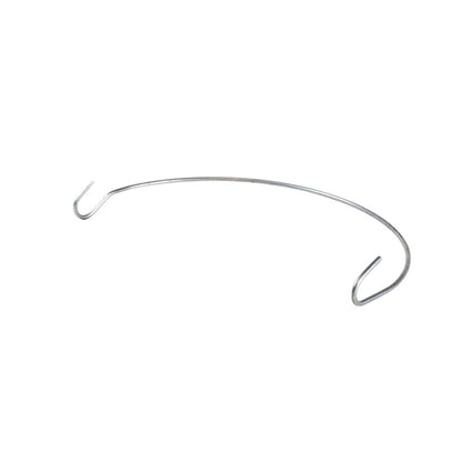 Silver bail handle with hook at each hand.