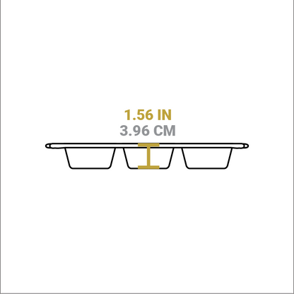 Dimensional drawing of product. Height is 1.56 inches.