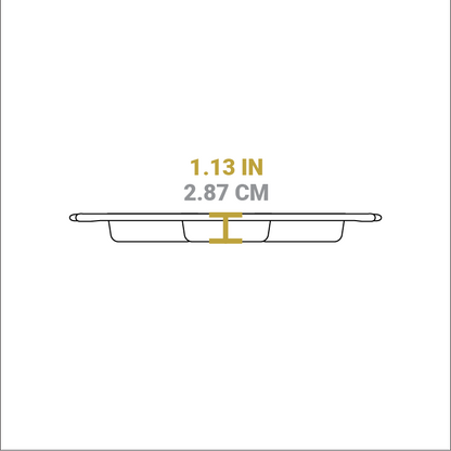 Dimensional drawing of product. Height is 1.13 inches.