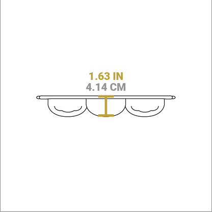 Dimensional drawing of product. Height is 1.63 inches.
