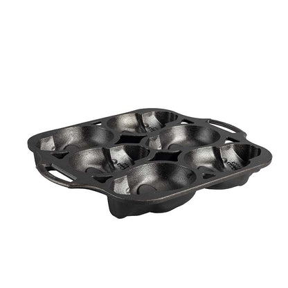 Black baking pan with 2 handles.
