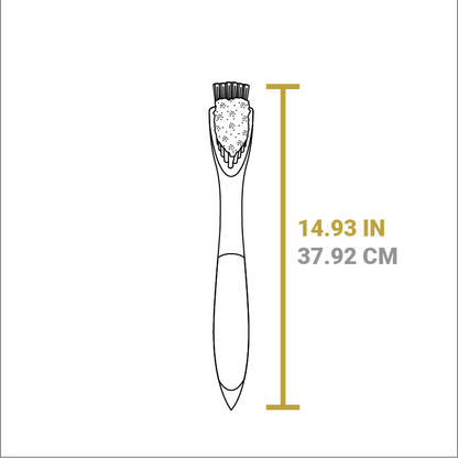 Dimensional drawing of trivet. Product length is 14.93 inches.