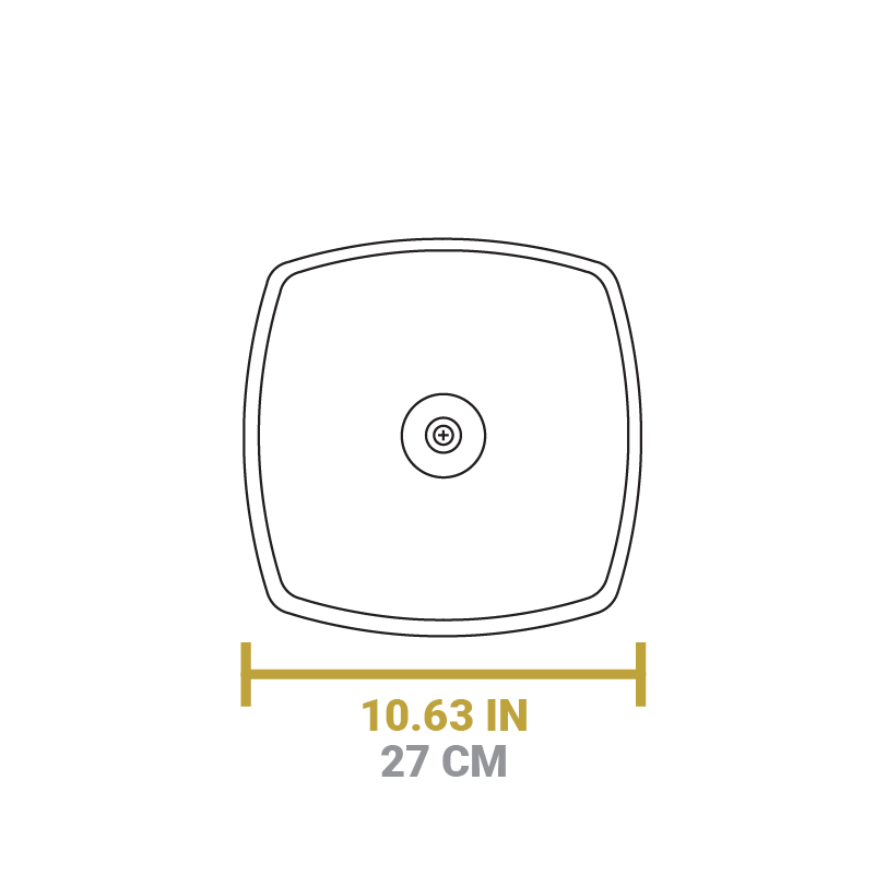 Dimensional drawing of product. Total length is 10.63 inches.