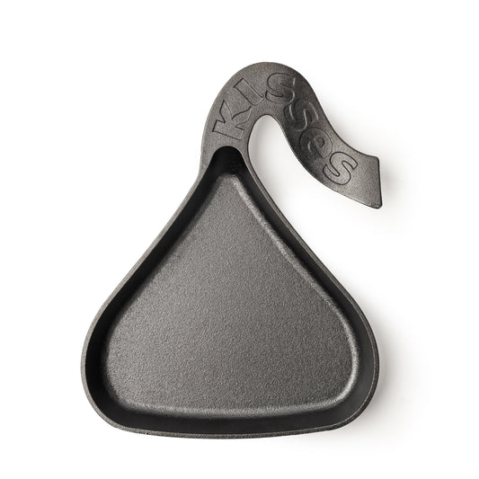 Cast Iron skillet shaped like a wrapper Hershey's Kiss.