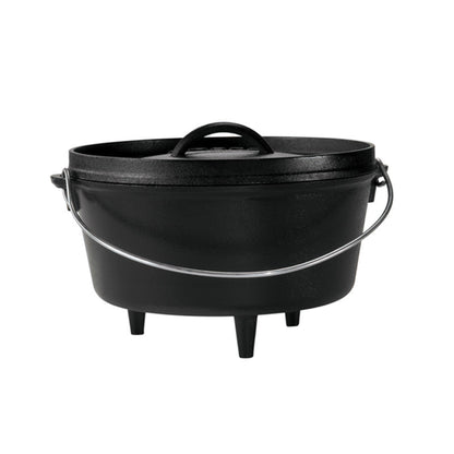 Dutch oven with 3 legs and a bail handle, making it great for camp cooking no matter the method.