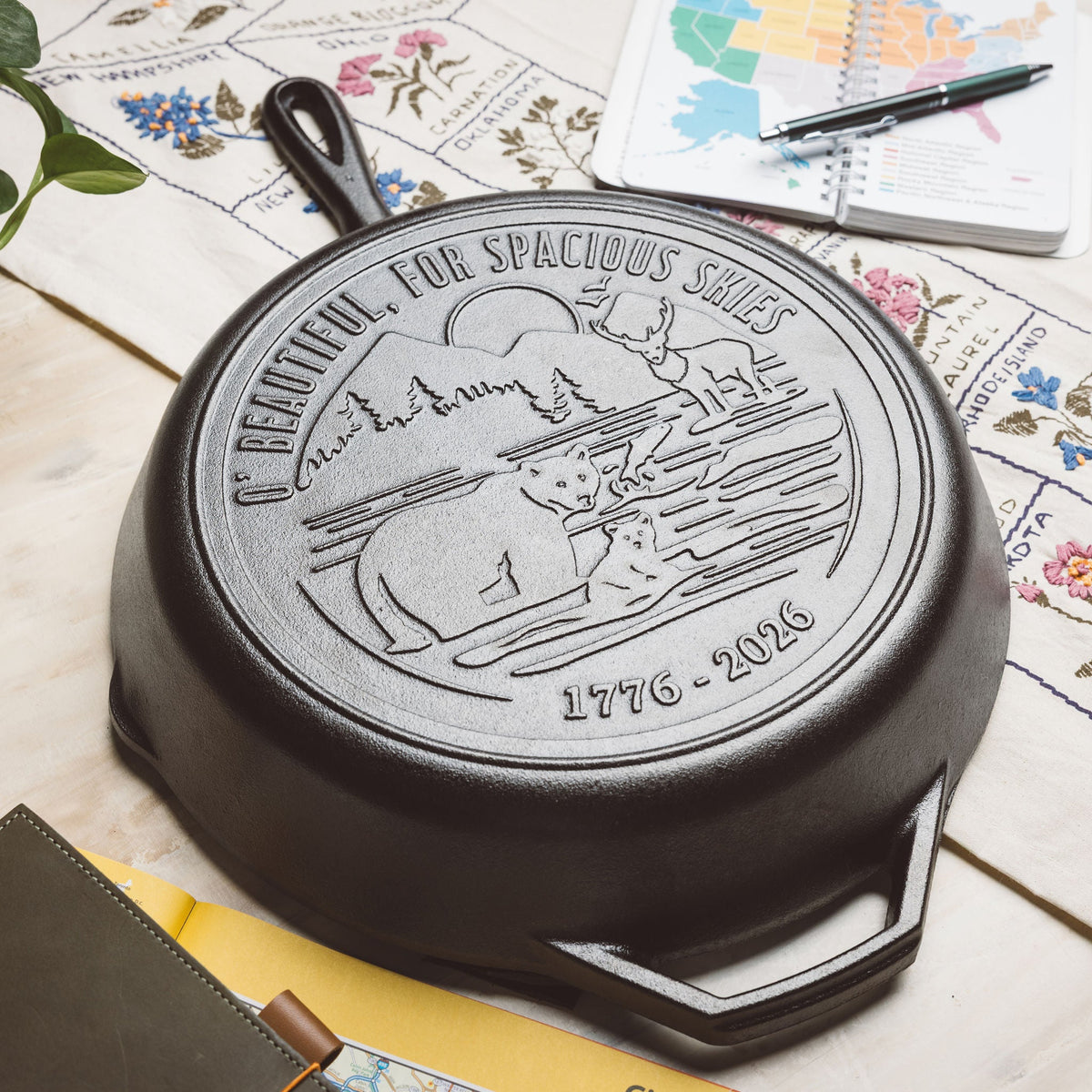 Angled view of engraved design.