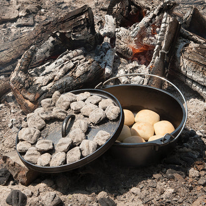 Fresh biscuits in made in dutch oven.