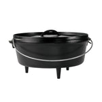 Dutch oven with 3 legs and a bail handle, making it great for camp cooking no matter the method.