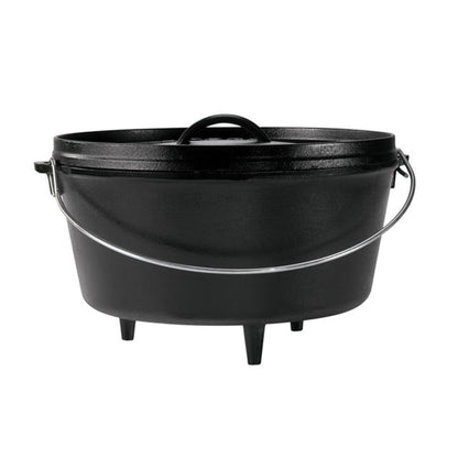 Dutch oven with 3 legs and a bail handle, making it great for camp cooking no matter the method.