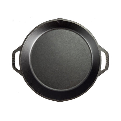 Top view of pan showing cooking surface and loop handles.