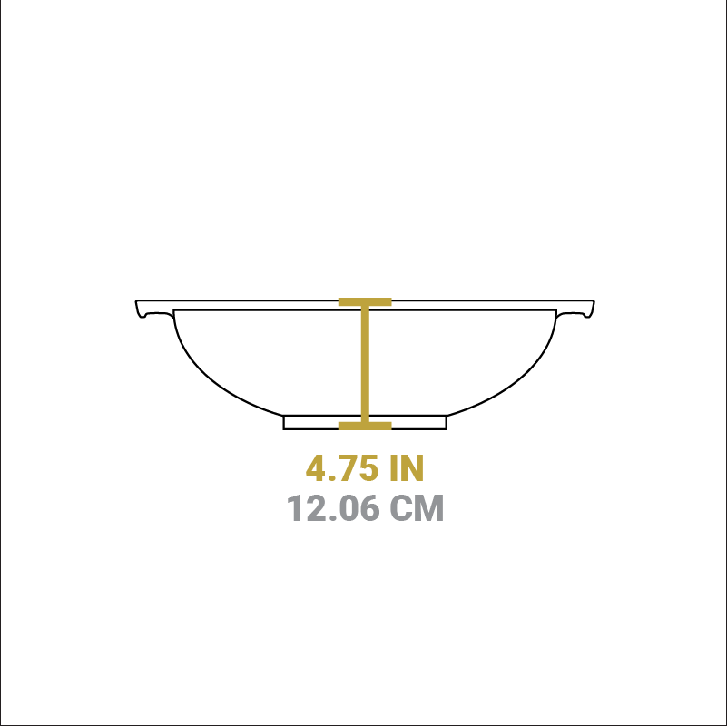 Dimensional drawing of product. Height is 4.75 inches.