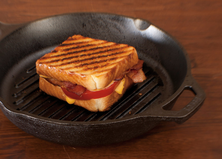 Grilled sandwich made on pan.