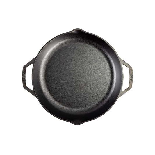 Top view of pan showing circular cooking surface and handle shape.
