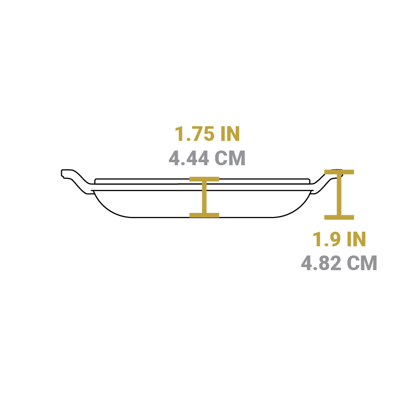 Dimensional drawing of product lid. Total height is 1.9 inches, depth is 1.75 inches.