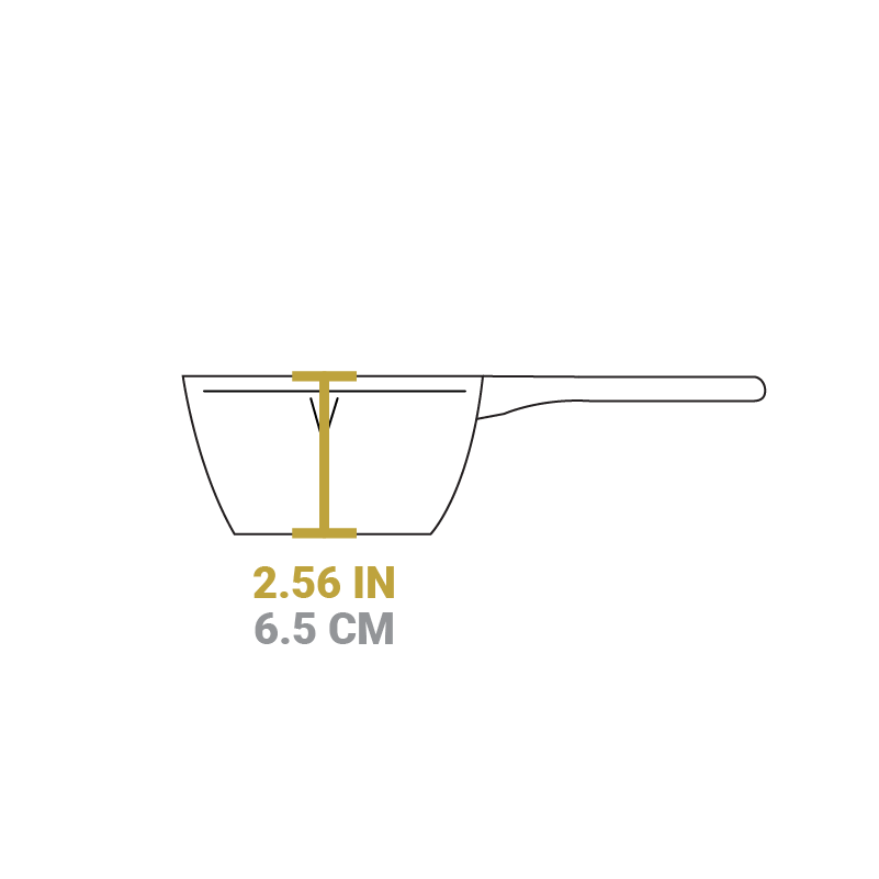 Dimensional drawing of product. Height is 2.56 inches.