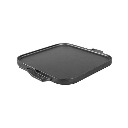 Griddle portion of reversible griddle/grill pan.