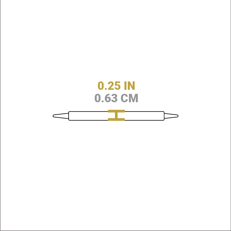 Dimensional drawing of product. Height of scraper is 0.25 inches.