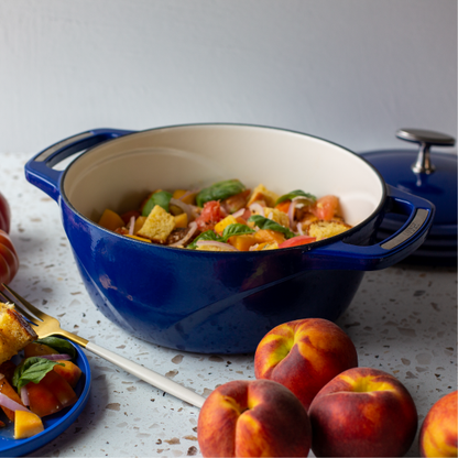 Fresh Cornbread Panzanella made in dutch oven.