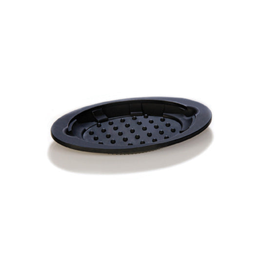 Black silicone oval underliner, with long edges to use as handles.